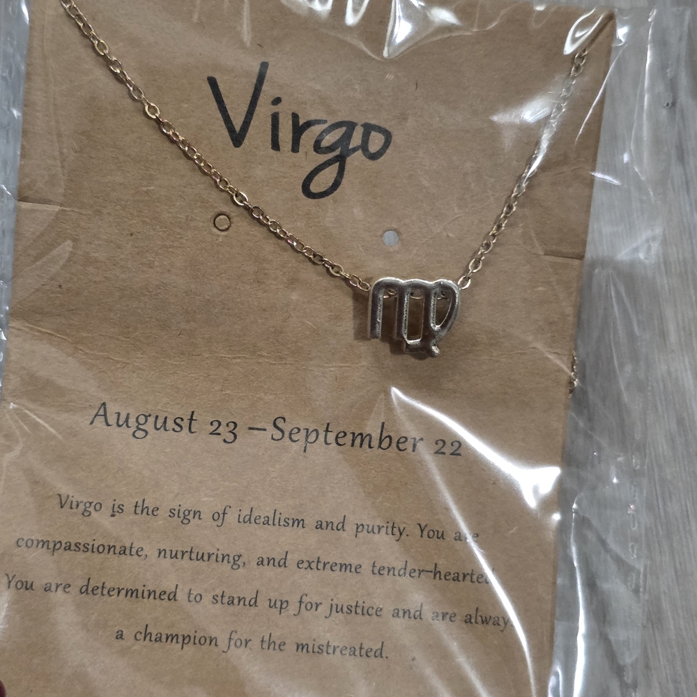 Gold Virgo Zodiac Necklace